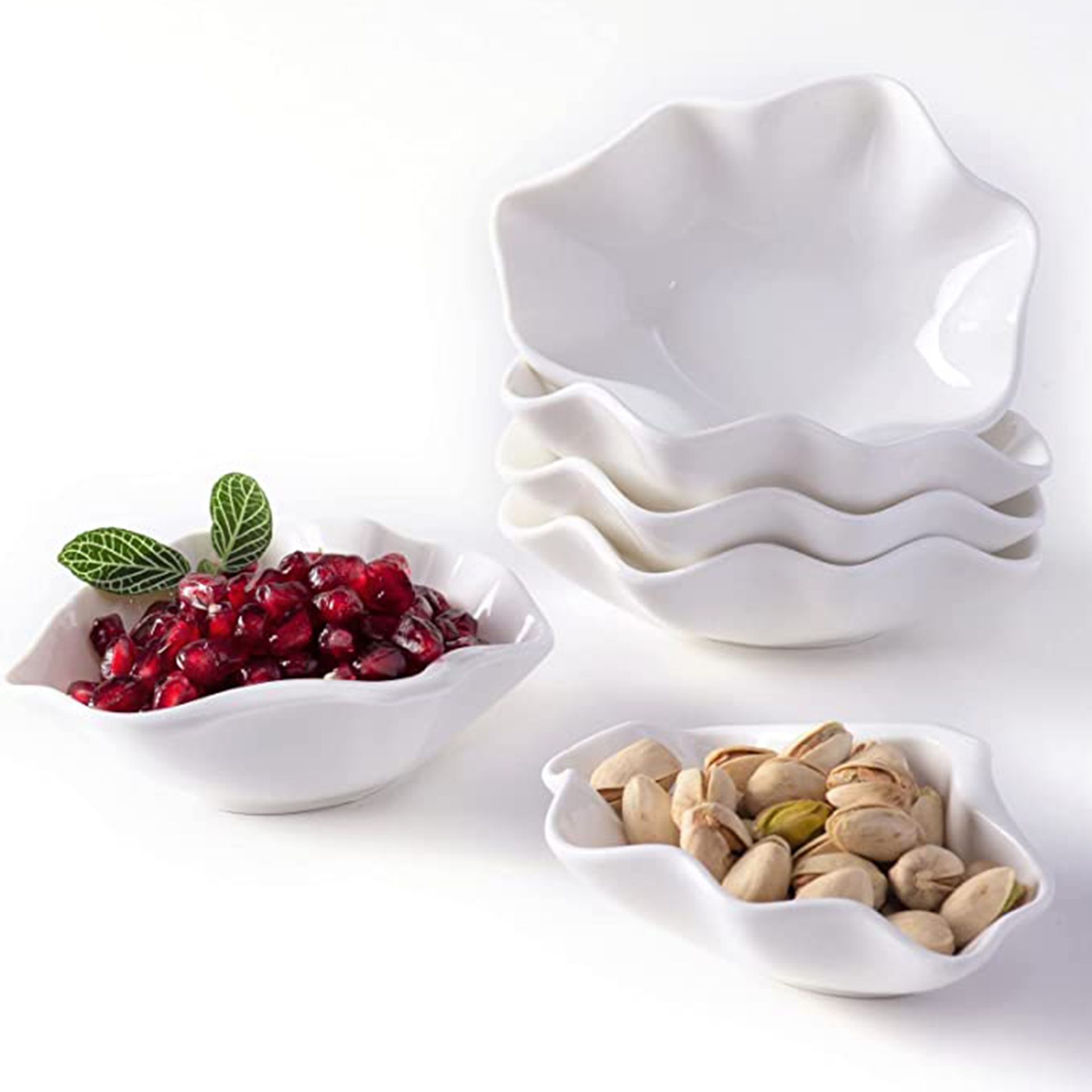 Ceramic Shell Shape 3 Oz 6-Pack White Dip Bowl