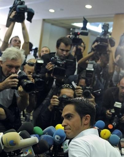 Alberto Contador was the centre of attention