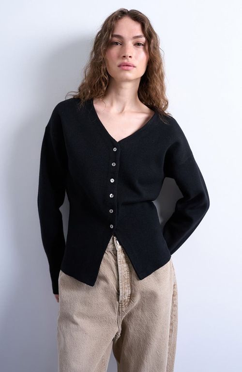 V-Neck Fitted Waist Cardigan