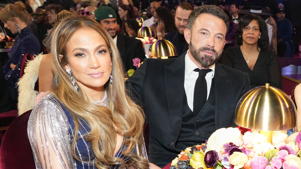 Jennifer Lopez and Ben Affleck at the 65th Grammy Awards in 2023, a year before they announced their divorce