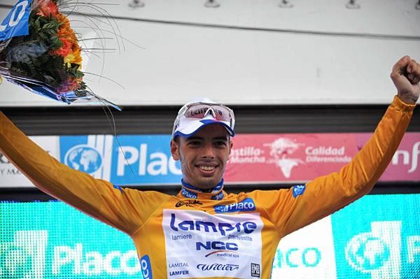 Italy's Alessandro Ballan (Lampre) salutes the crowd.