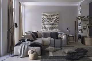 cosy hygge grey and textured living room