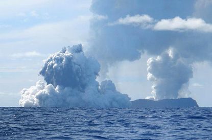 An undersea volcano erupts off Tonga's coast