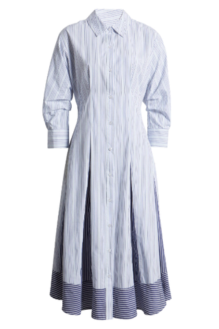 Zoe and Clare Stripe Cotton Poplin Shirtdress