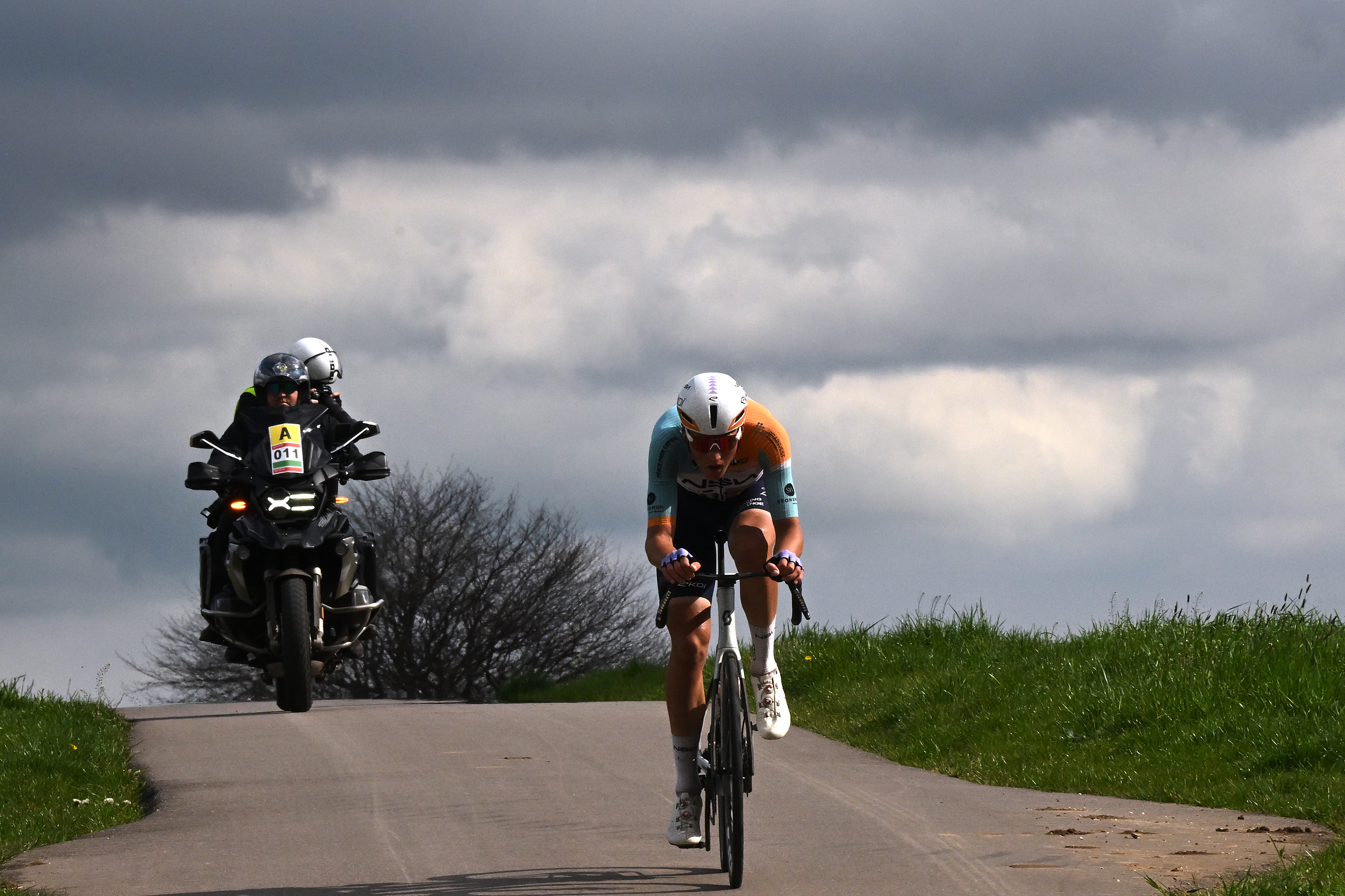 VALKENBURG, NETHERLANDS - APRIL 19: Marco Frigo of Italy and Team NSN Cycling competes during the 60th Amstel Gold Race 2026 - Men&amp;amp;apos;s Elite a 257.2km one day race from Maastricht to Valkenburg / #UCIWT / on April 19, 2026 in Valkenburg, Netherlands. (Photo by Dario Belingheri/Getty Images)