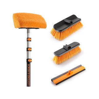 A telescopic brush set from Extend-A-Reach for exterior home cleaning