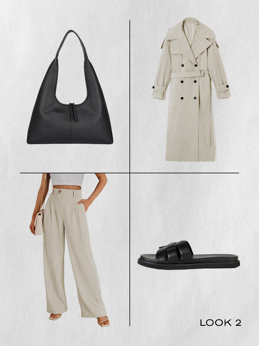 Trench coat outfit.