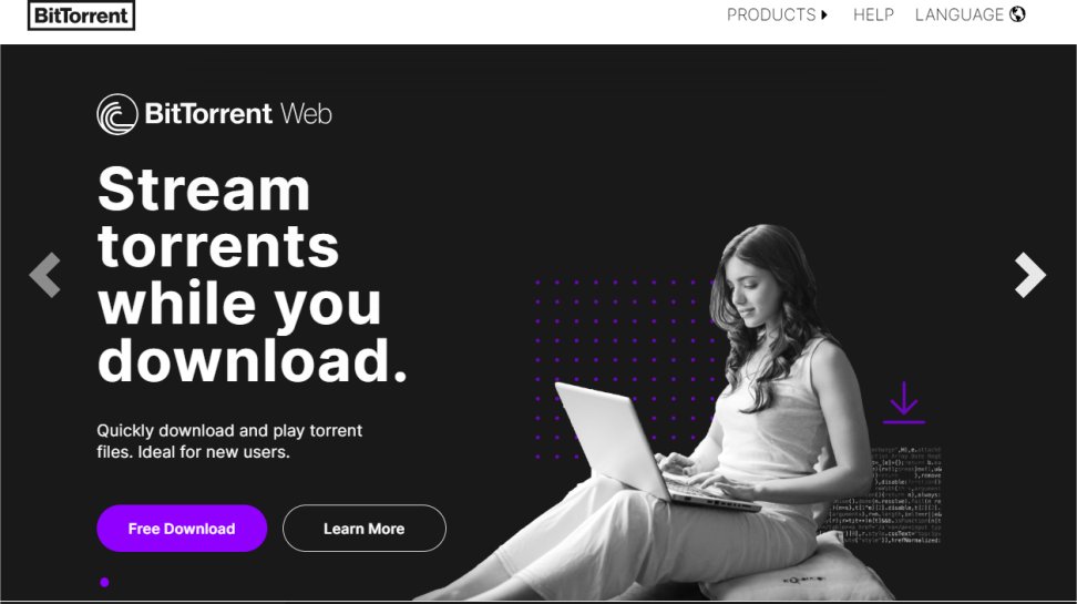 BitTorrent website screenshot (July 2025).