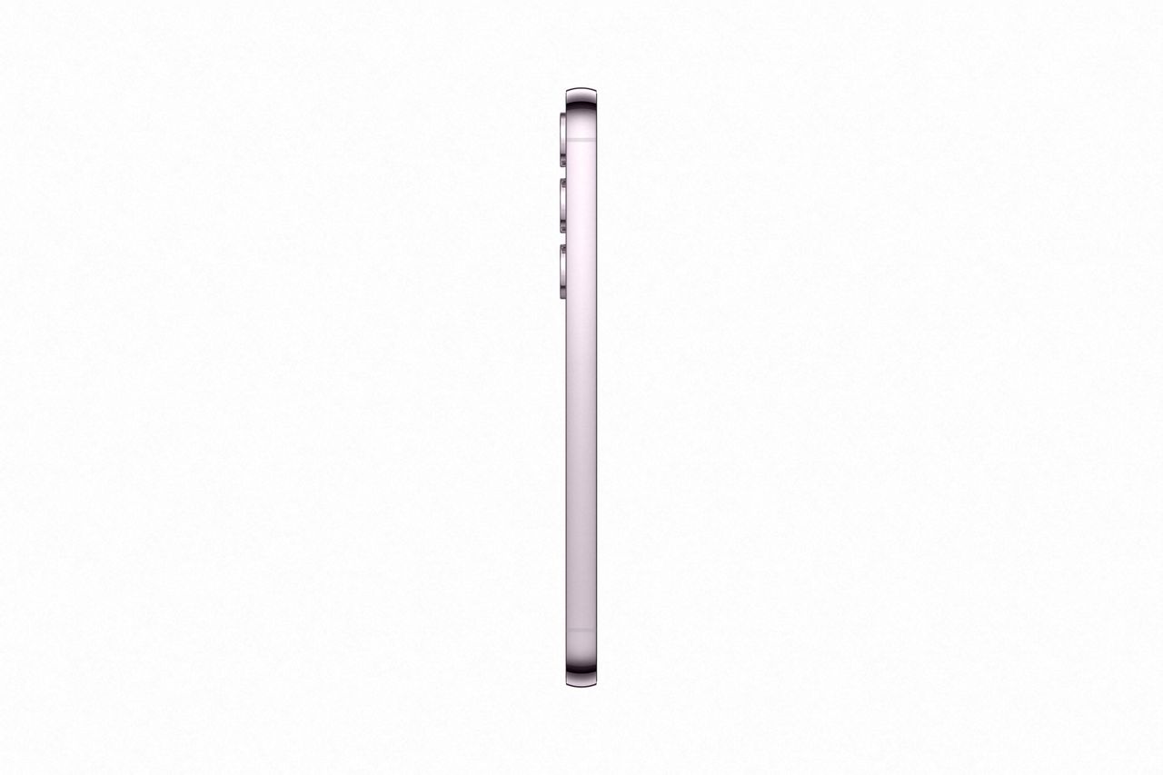 Official images of the Galaxy S23 in Lavender, from the side