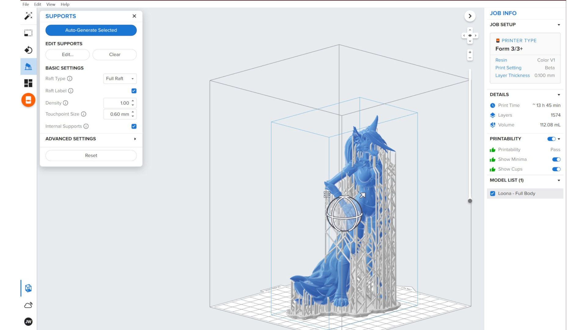 The PreForm software required to operate Formlabs 3D printers