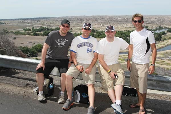 Fans wait for the next rider with Bakersfield&rsquo;s oil fields in the background.