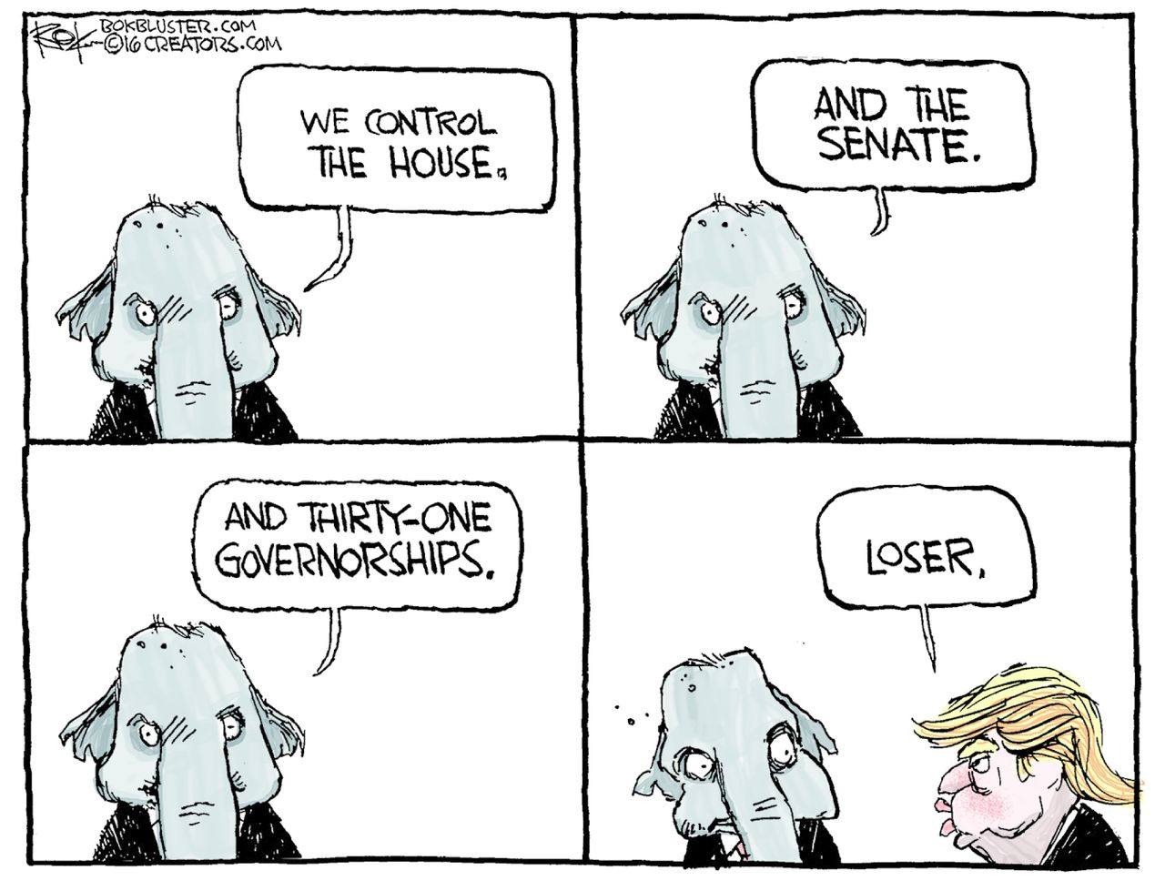 Political Cartoon U.S. Trump GOP