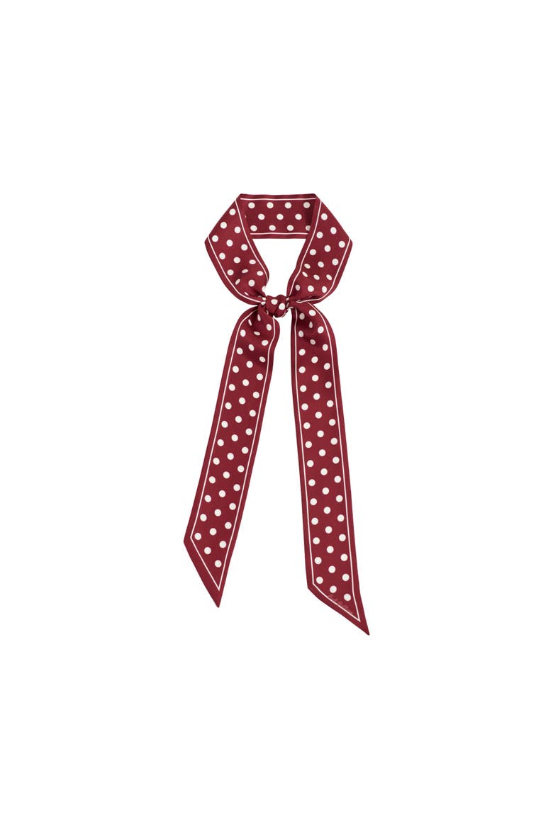 "retro Polka" Silk Skinny Scarf