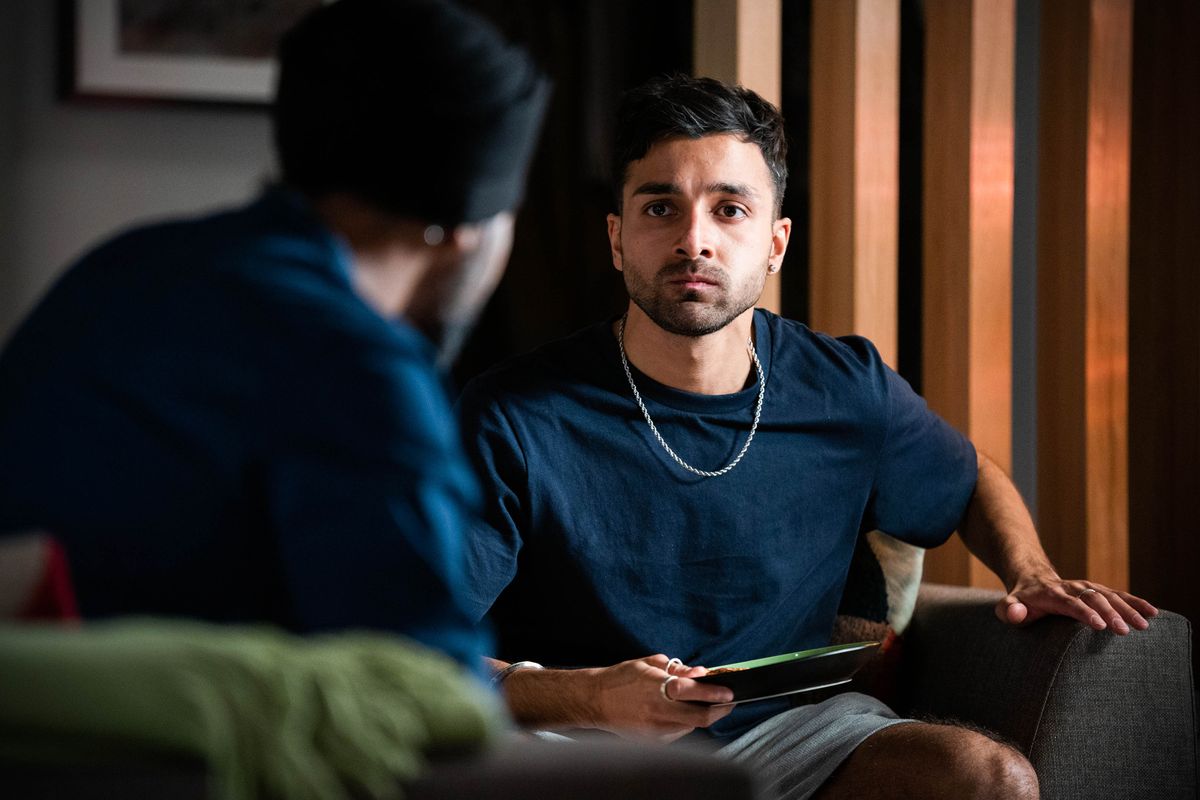 Vinny Panesar talks to his brother in EastEnders