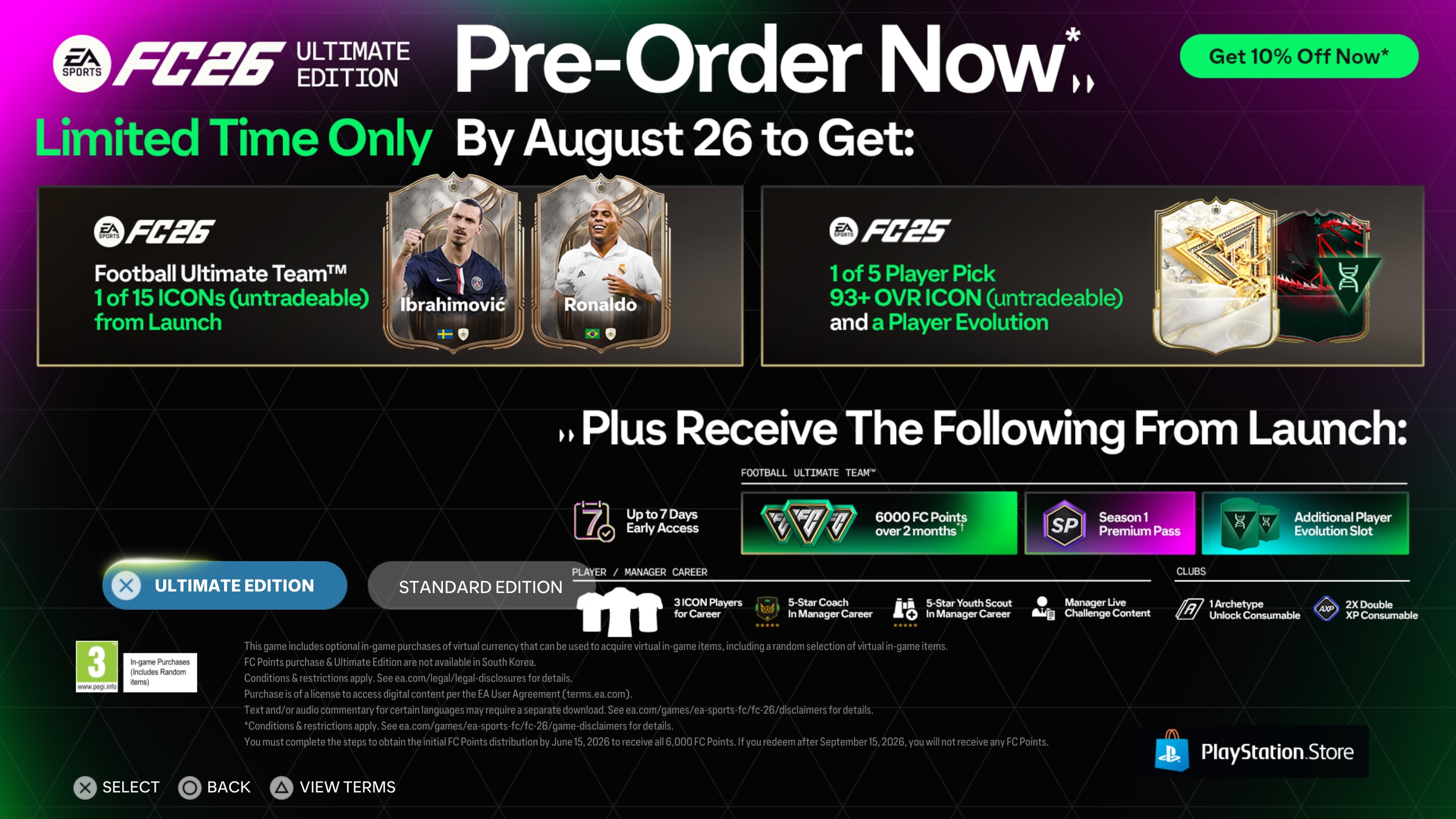 Ultimate Edition pre-order details for FC 26