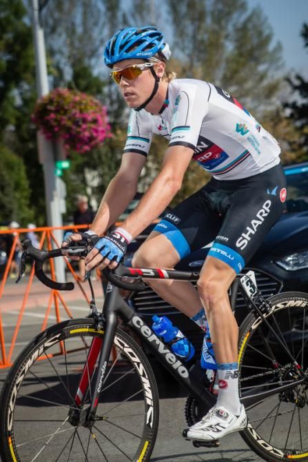 Rohan Dennis (Garmin-Sharp) at the start before winning today's stage.