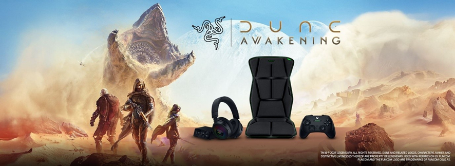 Imagen de portada para ¡Importante! Las innovadoras tecnologías Sensa HD Haptics y Chroma RGB de Razer se incorporan a Dune: Awakening.