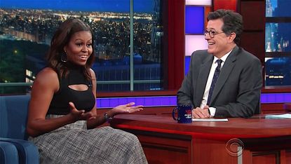 Michelle Obama talks White House life with Stephen Colbert