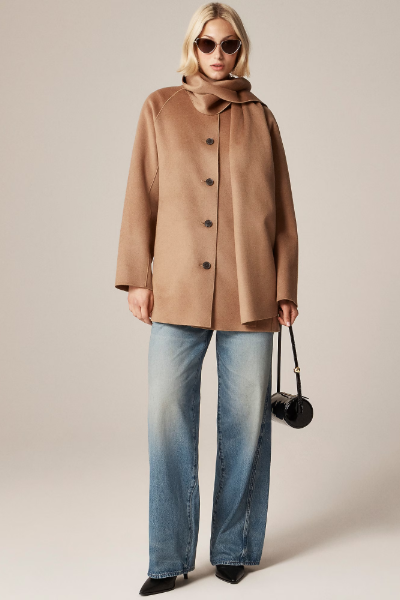 J.Crew, Scarf Coat in Drapey Wool&amp;ndash;lyocell Blend
