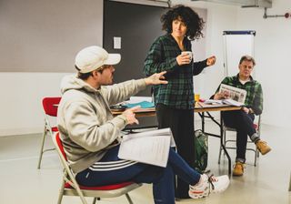 Actors rehearsing at Deafinitely Theatre, the UK's first deaf-led theatre company