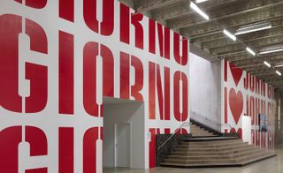 Headlining the season is Rondinone, who has chosen to curate a retrospective of the work of legendary American poet and performance artist John Giorno; a major figure in the 1960s American underground scene and the subject of Andy Warhol's 1963 film Sleep. Pictured: 'I ♥ John Giorno', by Ugo Rondinone (installation view), Palais de Tokyo.