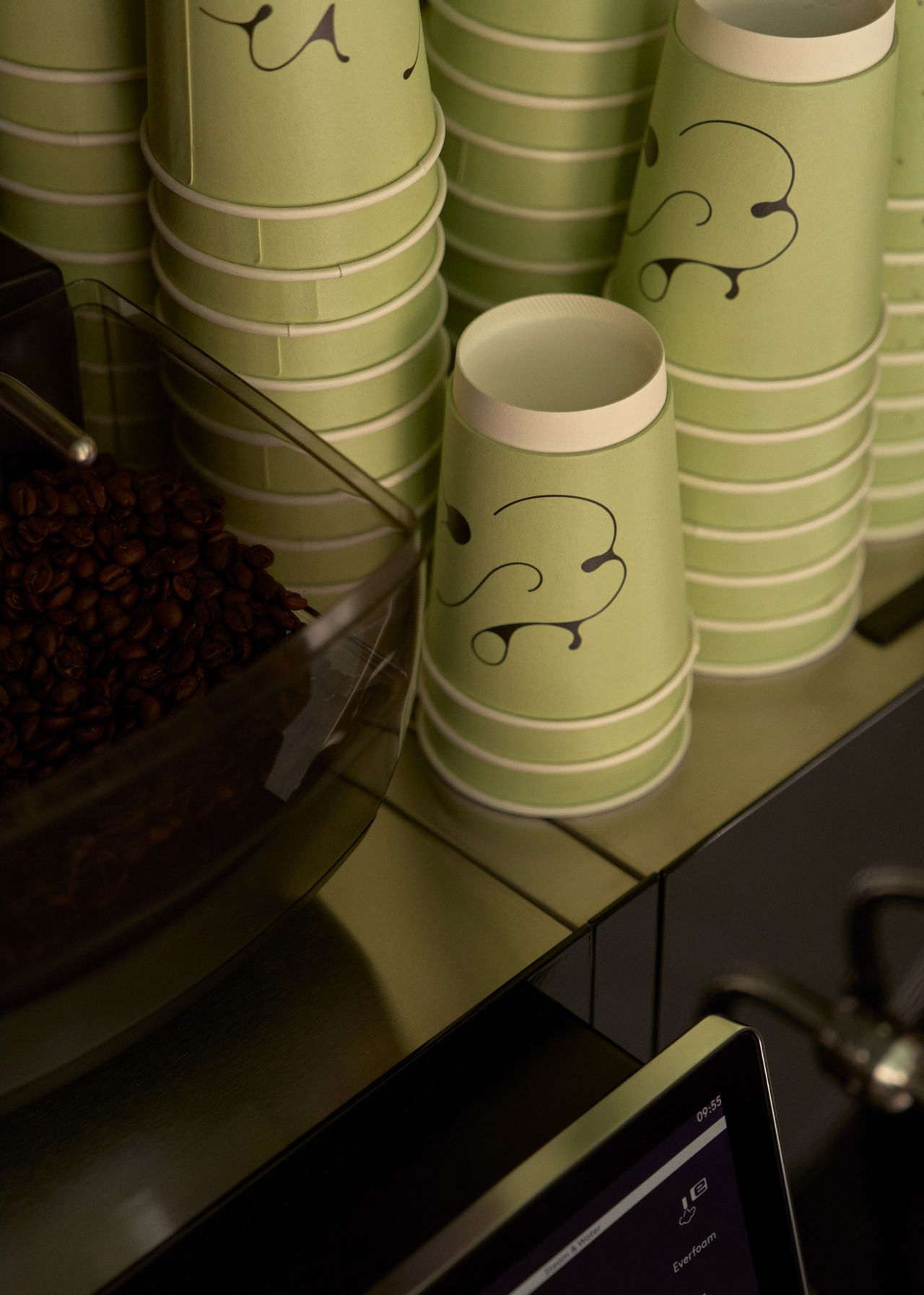 Design details inside the &eacute;lan coffee bar