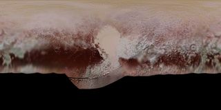 This new, detailed global color map of Pluto is based on a series of three color filter images obtained by the Ralph/Multispectral Visual Imaging Camera aboard New Horizons during the NASA spacecraft’s close flyby of Pluto in July 2015.