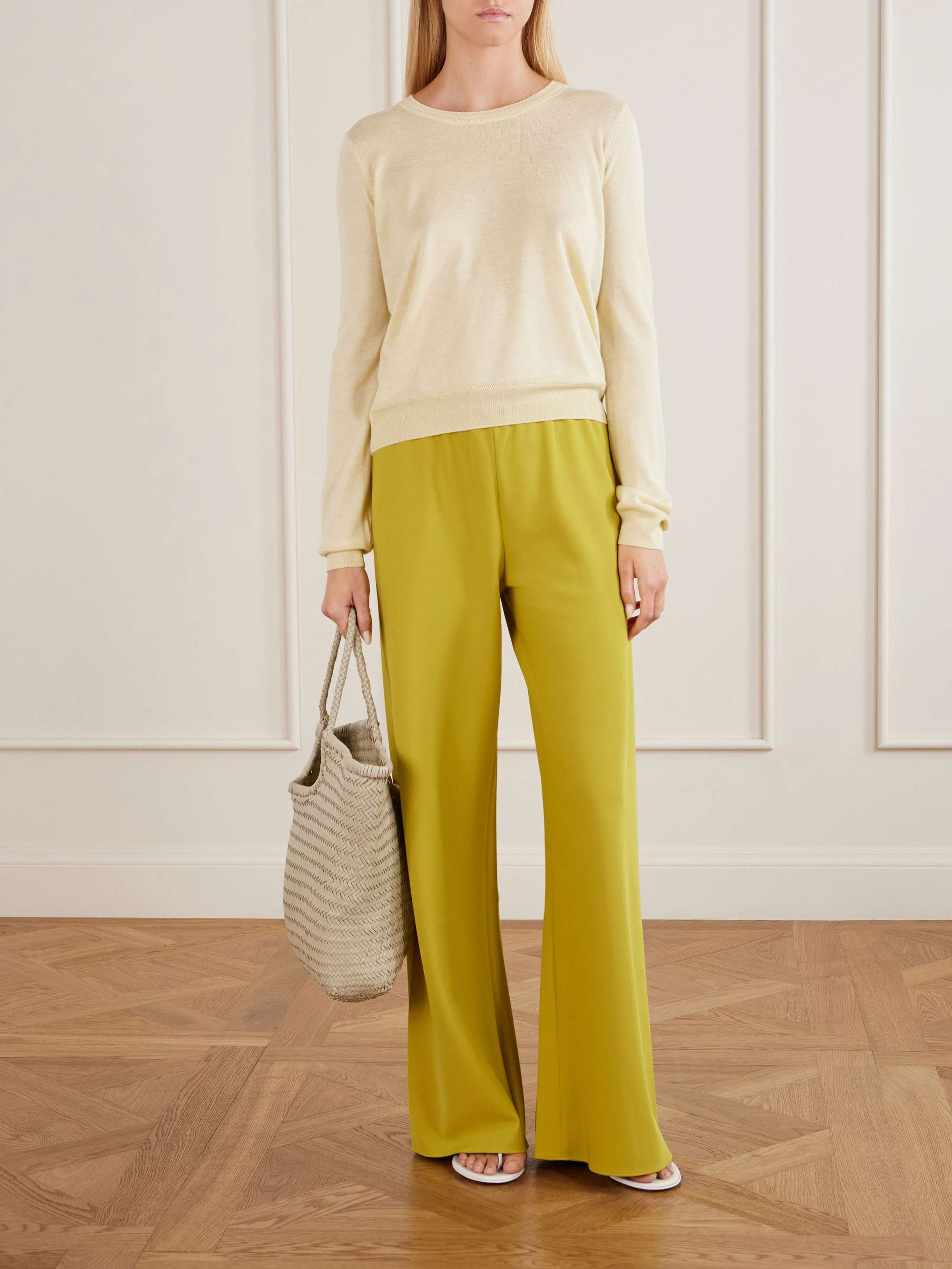 Colby Recycled Stretch-Crepe Wide-Leg Pants