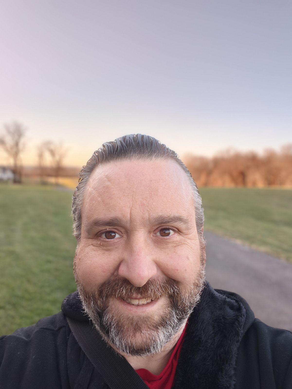 Una foto selfie de nuestro compa&ntilde;ero en un campo de golf a primera hora de la ma&ntilde;ana