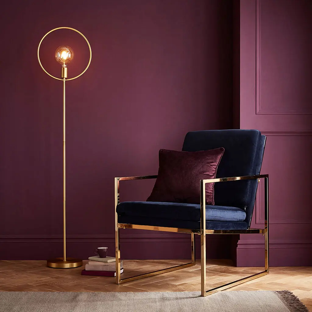 room with red painted walls