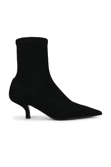 Suede Heeled Sock Boot