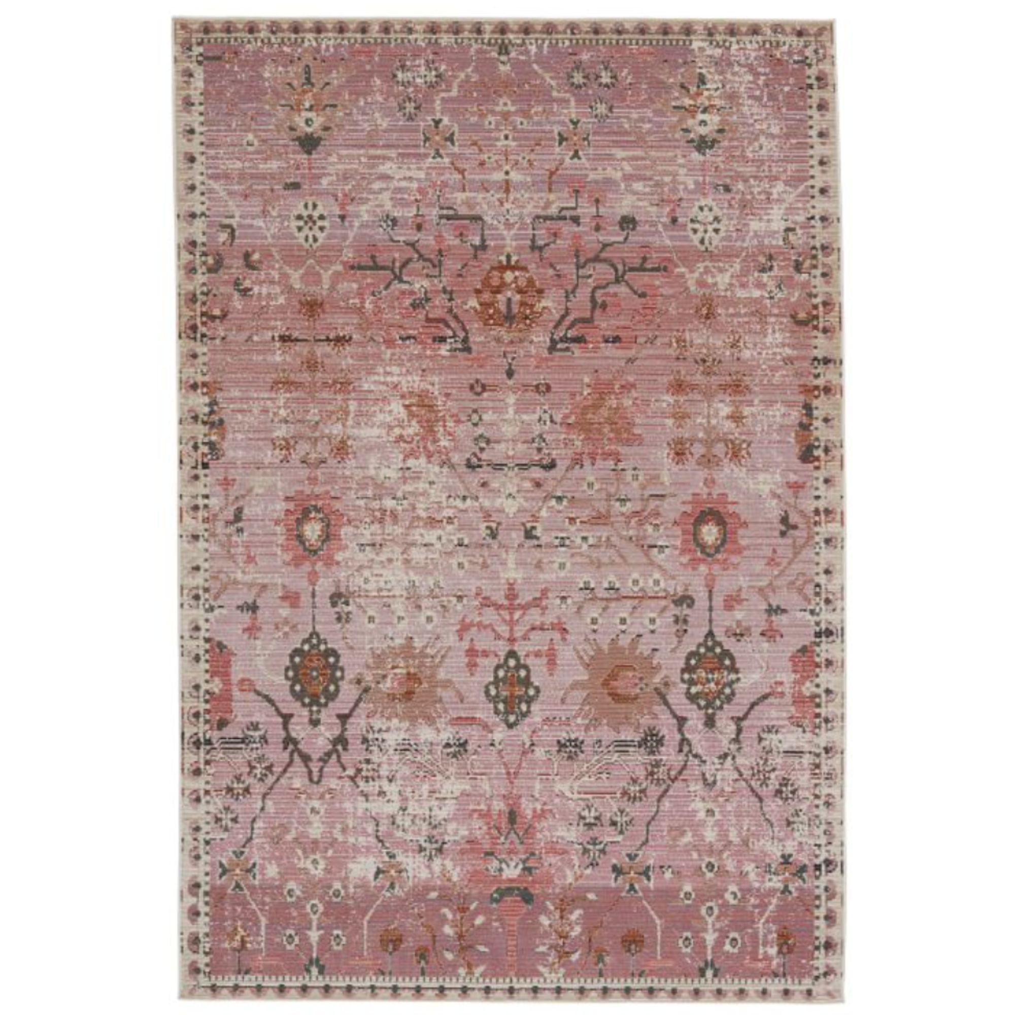 Pink antique style outdoor rug