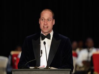 Prince William, Duke of Cambridge speaks at the reception hosted by the Governor General at Baha Mar Resort