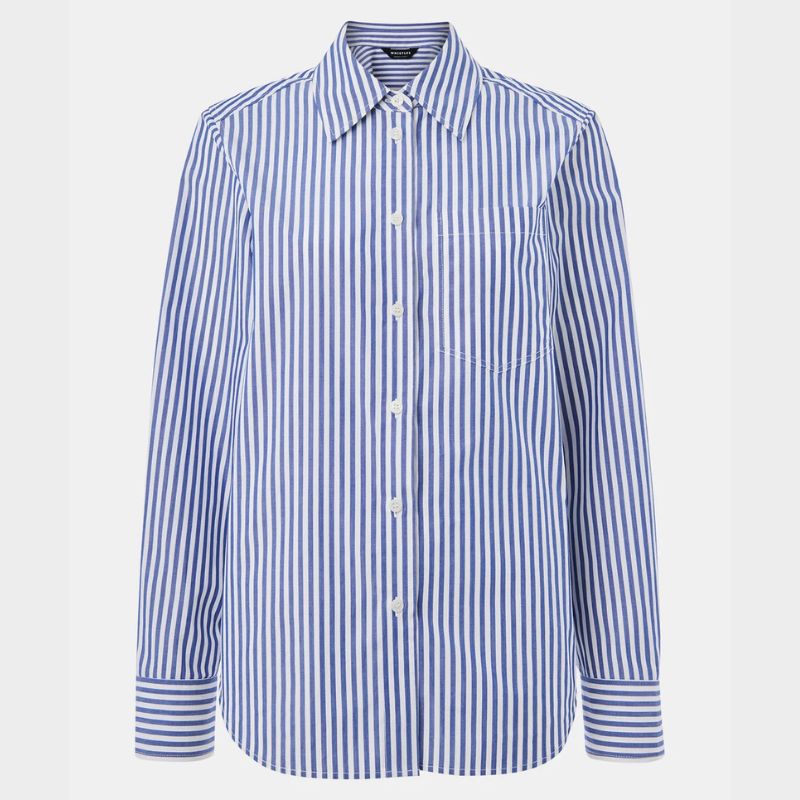 Whistles, blue and white pinstripe shirt