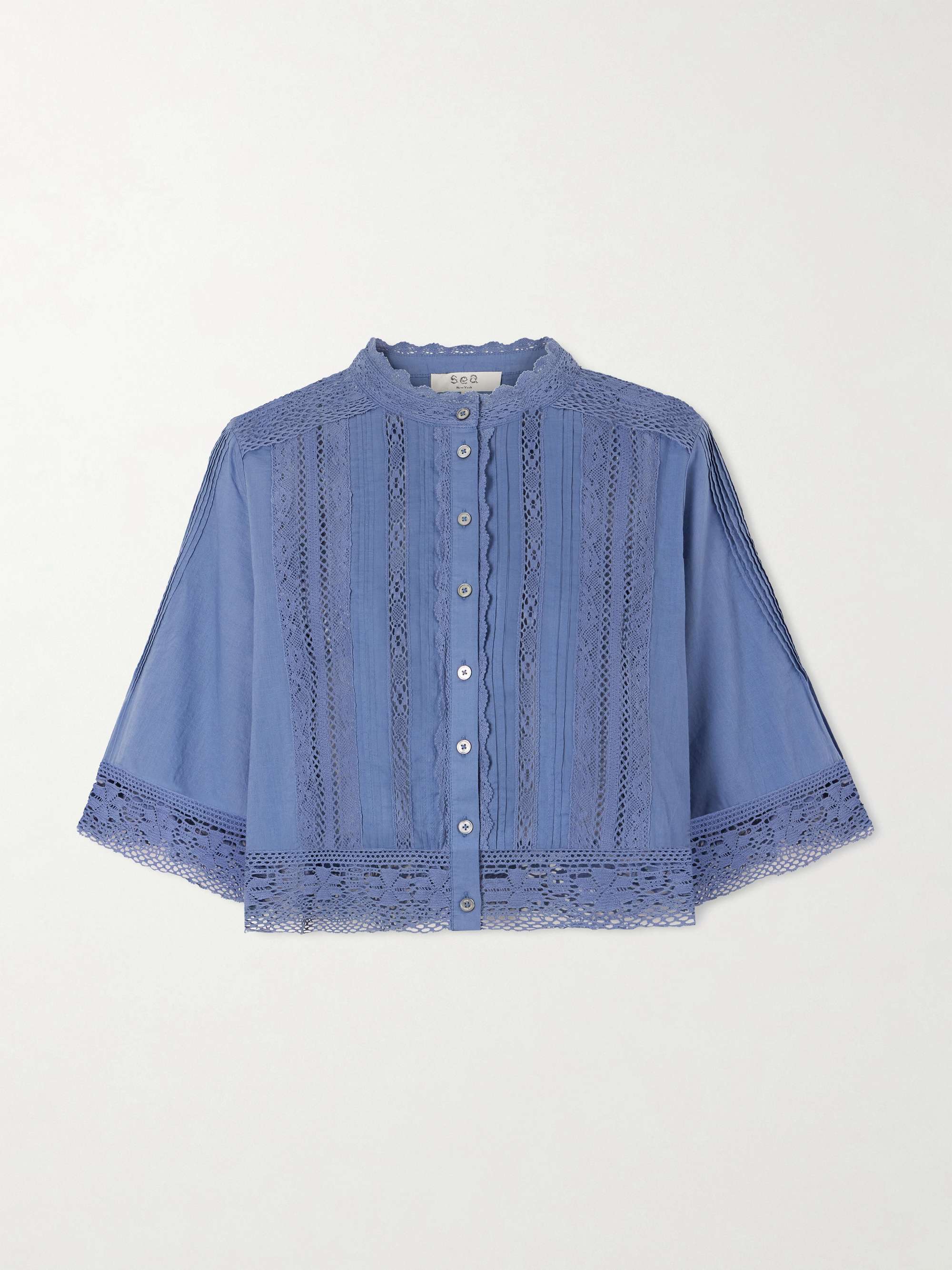 Pippa Crochet-Trimmed Cotton Blouse