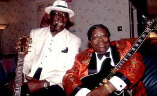 Albert (left) and B.B. King, seated together backstage in Cleveland, Ohio on February 20, 1991