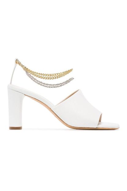 Kalda Inez Chain-Trimmed Leather Sandals