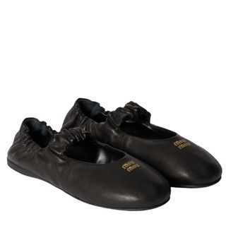 Miu Miu Ruches nappa leather ballerinas