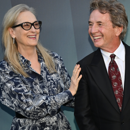 Meryl Streep and Martin Short at the Season 4 premiere of Hulu's "Only Murders In The Building" at Paramount Studios on August 22, 2024 in Los Angeles, California.