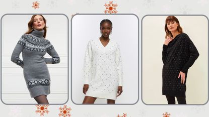 Three of the best Christmas jumper dresses from Holland Cooper, River Island, Phase Eight