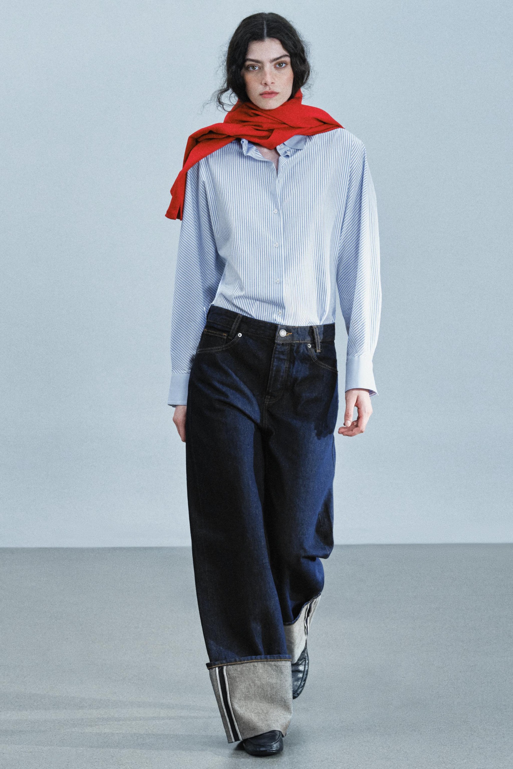 Zw Collection Turn-Up Low-Rise Jeans - Blue - 6