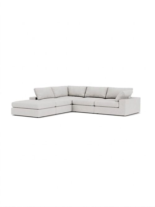 Purley Extra Deep Large Corner Sofa in Pearl Stain Resistant House Fabric