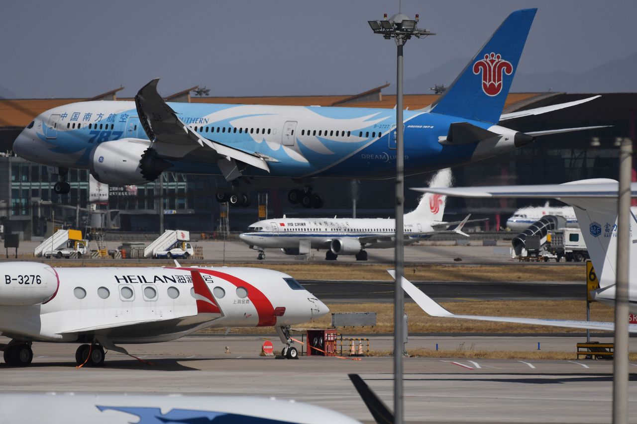 Air China Boeing 737 Max plane in Beijing