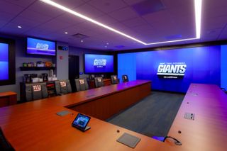 The new New York Giants draft room creating an immersive football experience for draft day.