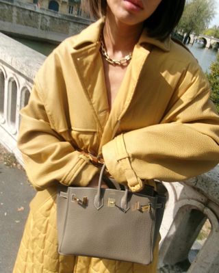 Aimee Song's grey Hermès handbag