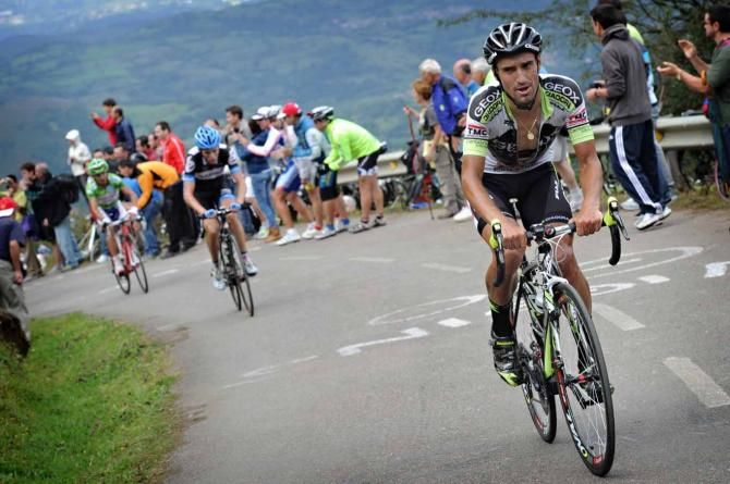 Juan Jose Cobo slips away to win the stage and the Vuelta on the Angliru in 2011.