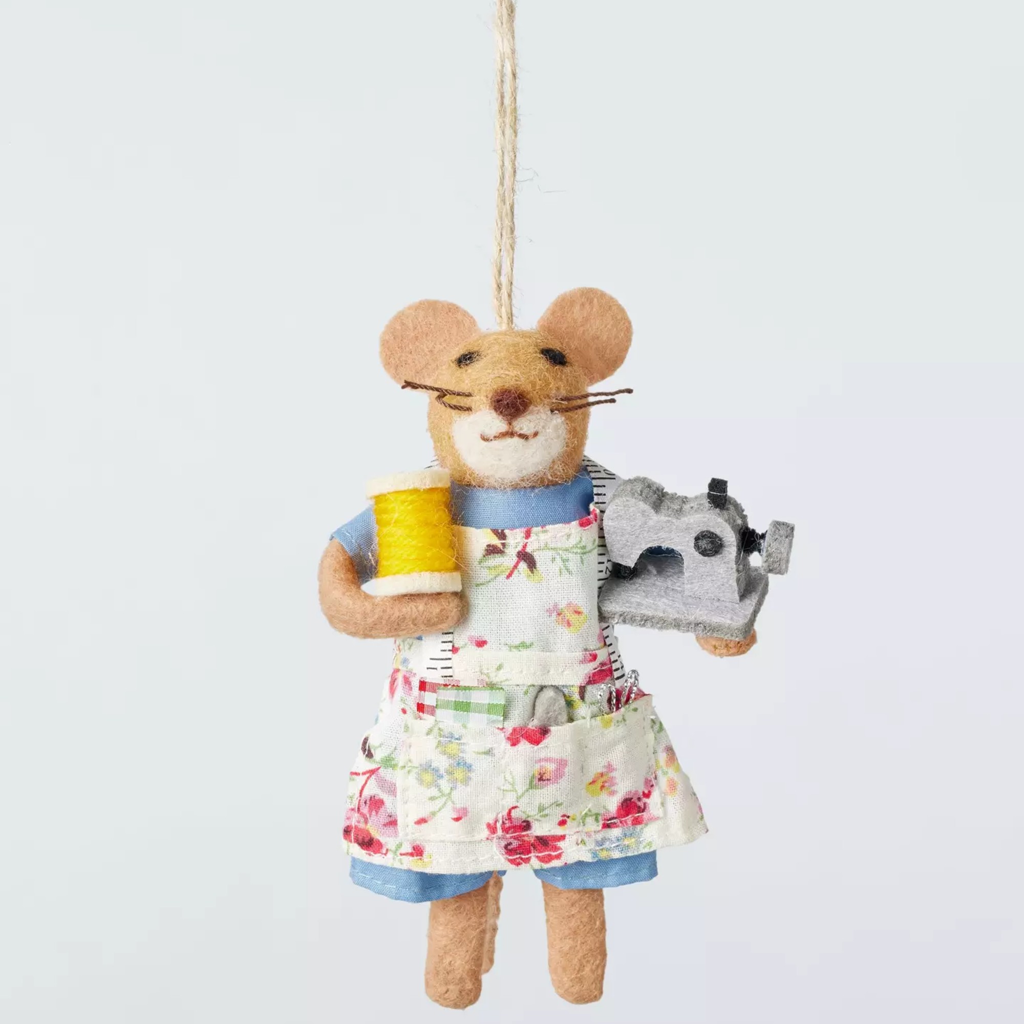 John Lewis Curate and Collect Felt Seamstress Mouse Tree Decoration