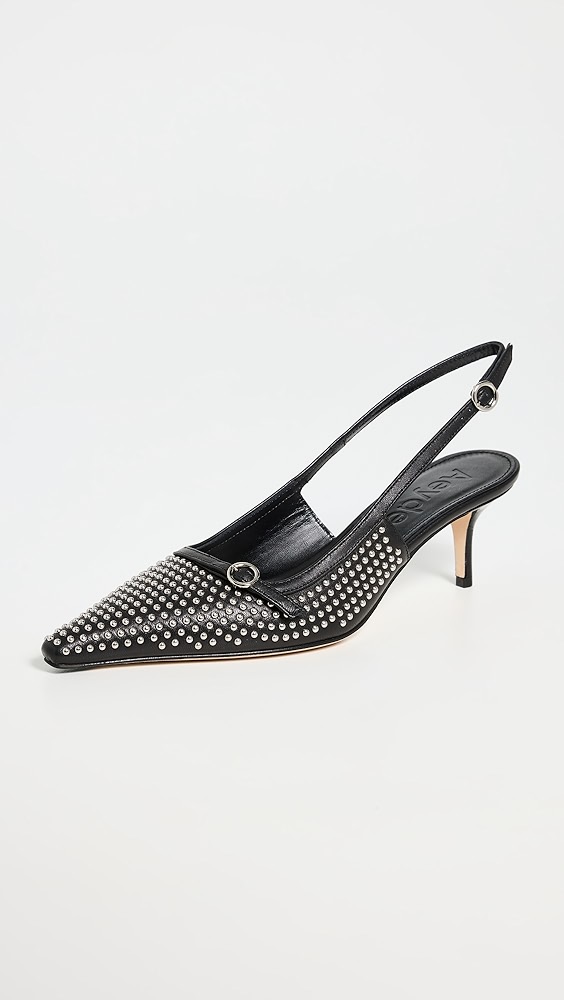 Aeyde Saba Mini Studs Nappa Leather Black Pumps