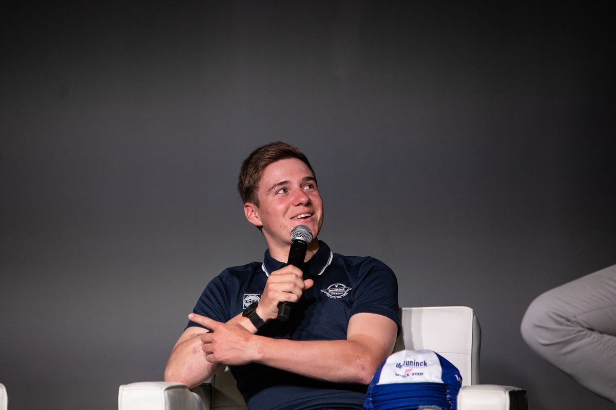 Evenepoel at Specialized HQ