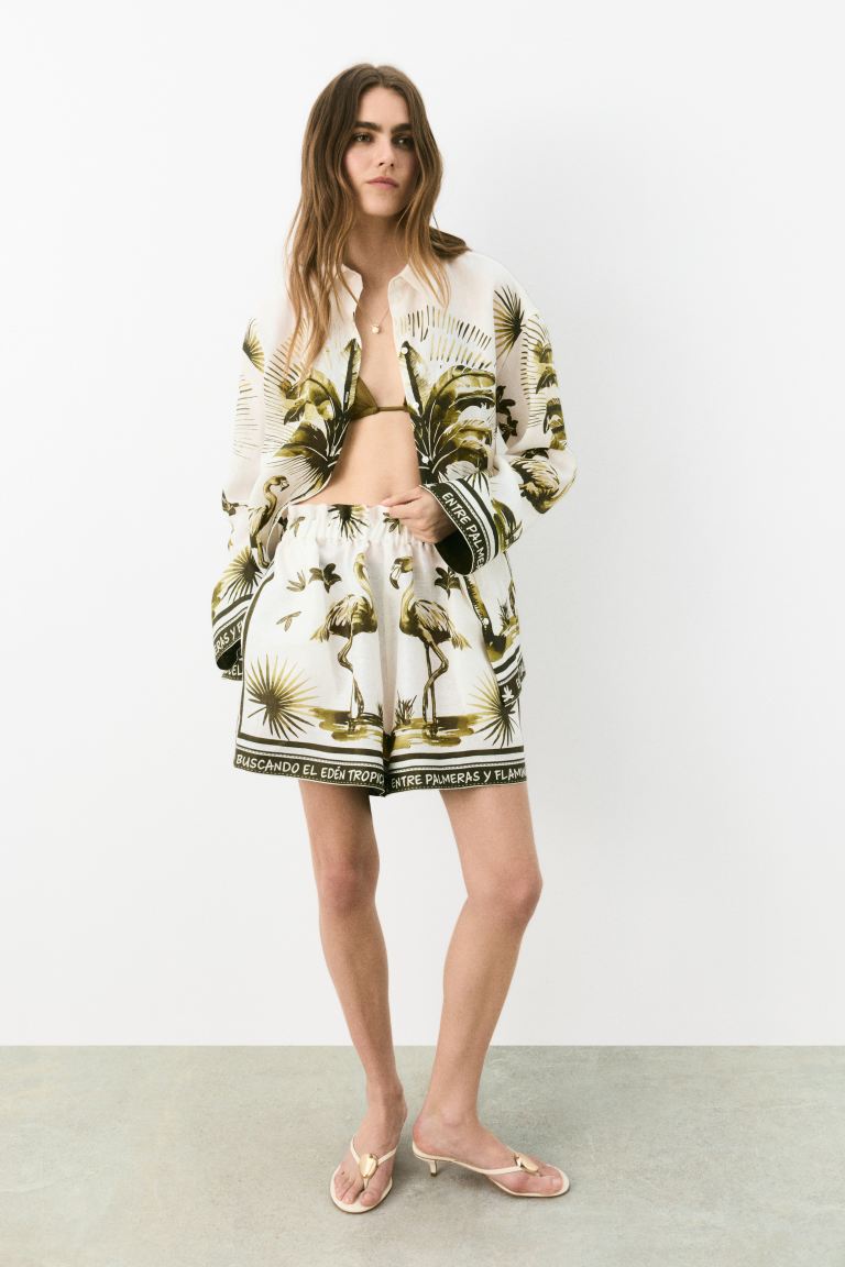 Linen Paper Bag Shorts